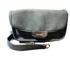 Kensie Gray Suede Crossbody Handbag